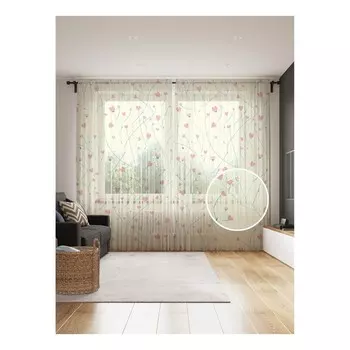 Фототюль «Цветущая любовь», размер 145х265 см, 2 шт