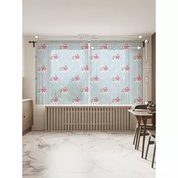 Фототюль «Прогулка котиков», размер 145х180 см, 2 шт