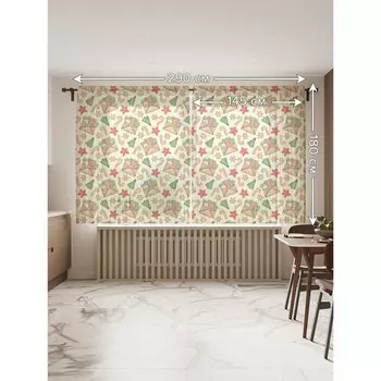 Фототюль «Рождественская открытка», размер 145х180 см, 2 шт