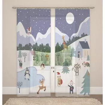 Фототюль, размер 145x260 см, 2 шт