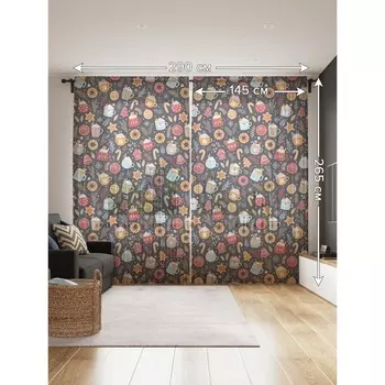 Фототюль «Угощения в рождество», размер 145х265 см, 2 шт