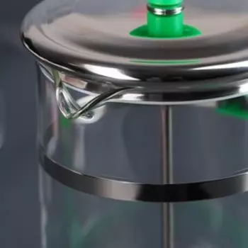 Чайник заварочный френч-пресс Доляна «Риц», 600 мл, стекло, зелёный