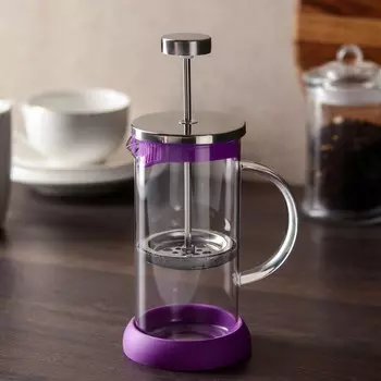 Заварочный чайник френч - пресс «Келли», 350 мл, стекло, сиреневый