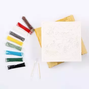 Фреска из цветного песка «Гоночная машина»