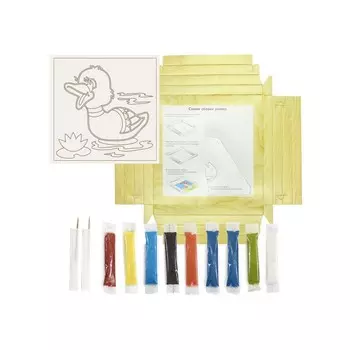 Фреска из цветного песка «Уточка»