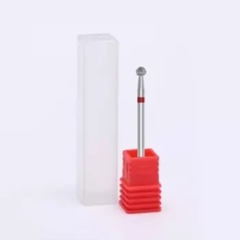 Фреза алмазная для маникюра «Шар», мелкая зернистость, 3.1 мм, в пластиковом футляре