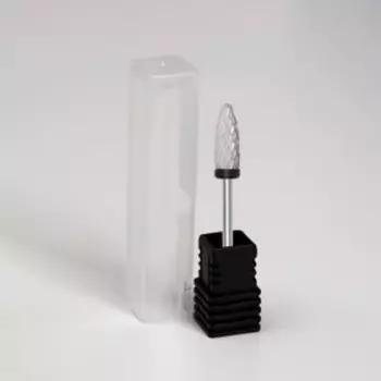 Фреза керамическая для маникюра «Кукуруза», супер крупная нарезка, 6 × 15 мм, в пластиковом футляре, цвет белый