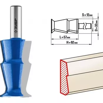 Фреза кромочная ЗУБР 28721-32, фигурная №10, 32 x 57 мм