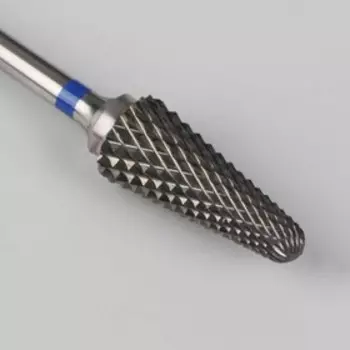 Фреза твердосплавная для маникюра «Конус», средняя нарезка, 6 15 мм, в пластиковом футляре