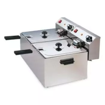 Фритюрница VIATTO VA-DF88, 6500 Вт, 8 л, 2 котла, регулировка температуры, серебристая