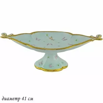 Фруктовница Lenardi «Бабочки», на ножке, 41 см, цвет ментол