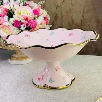 Фруктовница Lenardi «Бабочки», на ножке, d=30.5 см