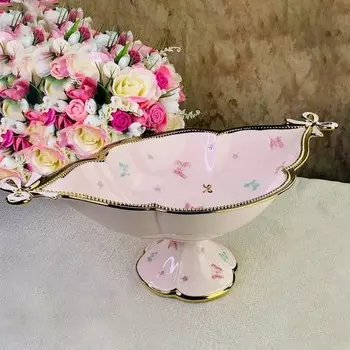 Фруктовница Lenardi «Бабочки», на ножке, длина 48 см