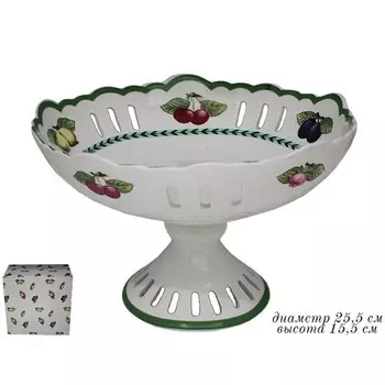Фруктовница Lenardi «Фрукты», на ножке, d=25 см
