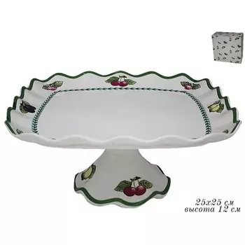 Фруктовница Lenardi «Фрукты» на ножке, размер 25х25 см