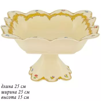 Фруктовница Lenardi «Оливия», квадратная, на ножке, размер 25х25 см