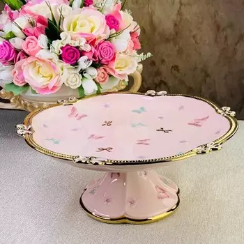 Фруктовница на ножке Lenardi «Бабочки», d=30.5 см