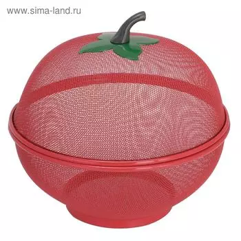 Фруктовница с крышкой, цвет красный