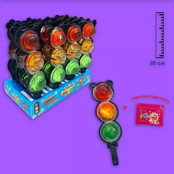 Фруктовое желе с шипучей карамелью "Взрывной Светофор", 49 г