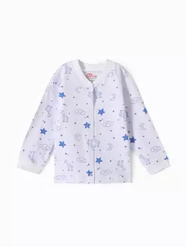 Кофточка детская «Жирафы», рост 62 см, белая, синяя