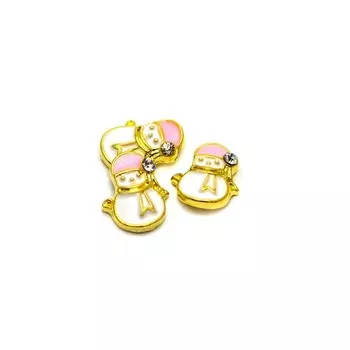 Фурнитура металлическая TNL «Снеговик в шапке», 2 шт