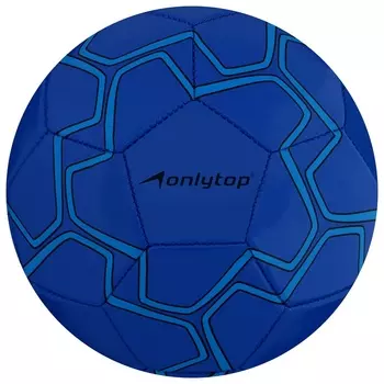Футбольный мяч ONLYTOP, машинная сшивка, 32 панели, р. 5, PVC, резиновая камера, синий