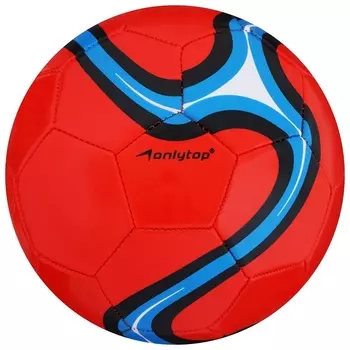 Футбольный мяч ONLYTOP, машинная сшивка, 32 панели, р. 5, PVC, красный