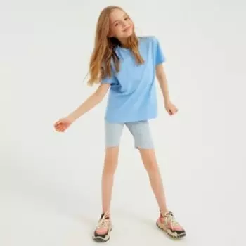 Футболка детская Basic line, голубая, рост 158 см