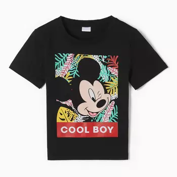 Футболка детская "Cool boy" Микки Маус, рост 86-92, черный