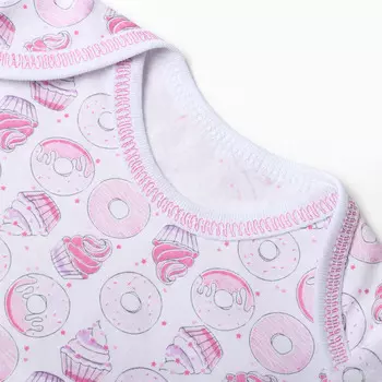 Футболка детская, цвет белый/бублики, рост 86 см