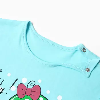 Футболка детская, цвет голубой/черепашка, рост 68 см