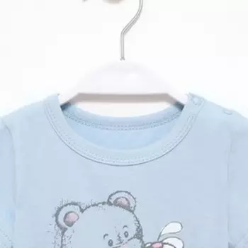 Футболка детская, цвет голубой, рост 74см