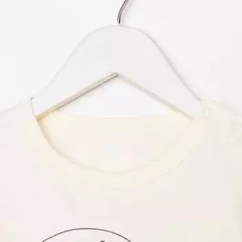 Футболка детская, цвет молочный, рост 80 см