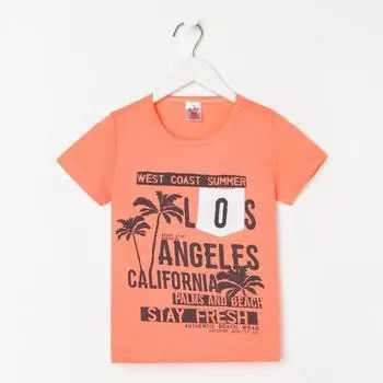 Футболка детская, цвет персик, рост 104 см