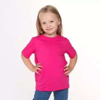 Футболка детская, цвет розовый, рост 122 см