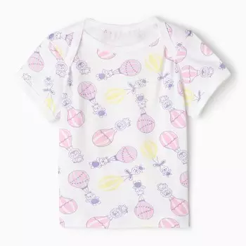 Футболка детская, цвет розовый, рост 56 см