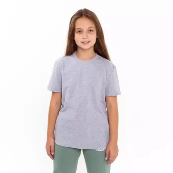 Футболка детская, цвет серый меланж, рост 98 см