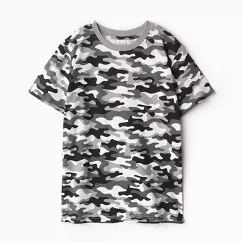 Футболка детская , цвет серый, рост 134 см