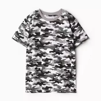 Футболка детская , цвет серый, рост 98 см