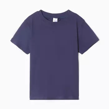 Футболка детская, цвет тёмно-синий, рост 122 см