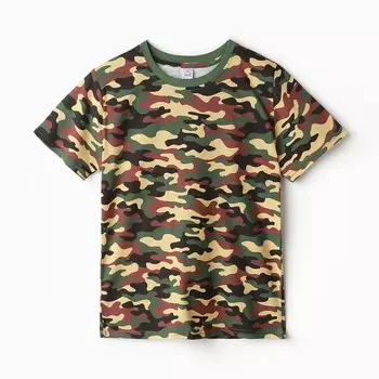 Футболка детская , цвет тёмно- зеленый, рост 140 см