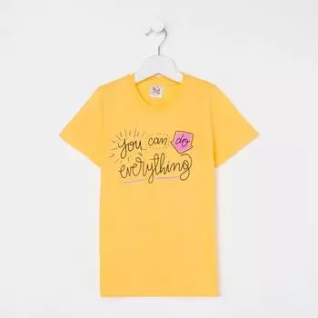 Футболка детская, цвет желтый, рост 116 см