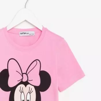 Футболка детская Disney "Минни", рост 110-116 (32), розовый