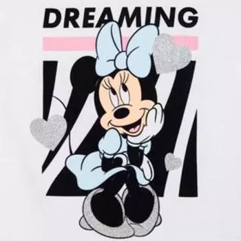 Футболка детская "Dreaming" Минни Маус, рост 86-92, белый