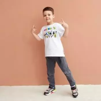 Футболка детская "Friends" Микки Маус, рост 122-128, белый