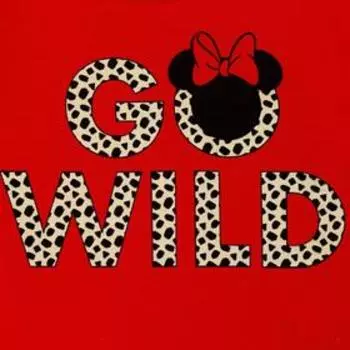 Футболка детская "Go wild" Минни Маус, рост 110-116, красный