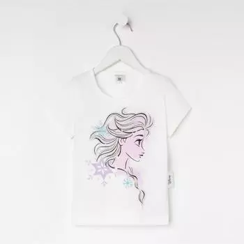 Футболка детская «Эльза», Холодное сердце, рост 86-92, белый