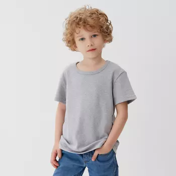 Футболка детская KAFTAN Basic line, размер 34 (122-128 см), серая