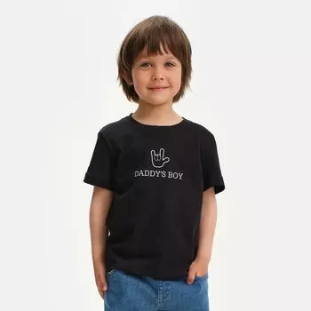 Футболка детская KAFTAN Daddy's boy, размер 36 (134-140 см), чёрная