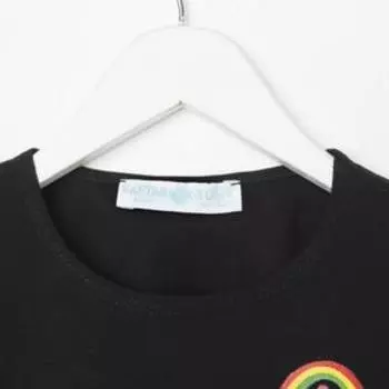 Футболка детская KAFTAN "Happy" р. 30, рост 98-104 см, чёрный